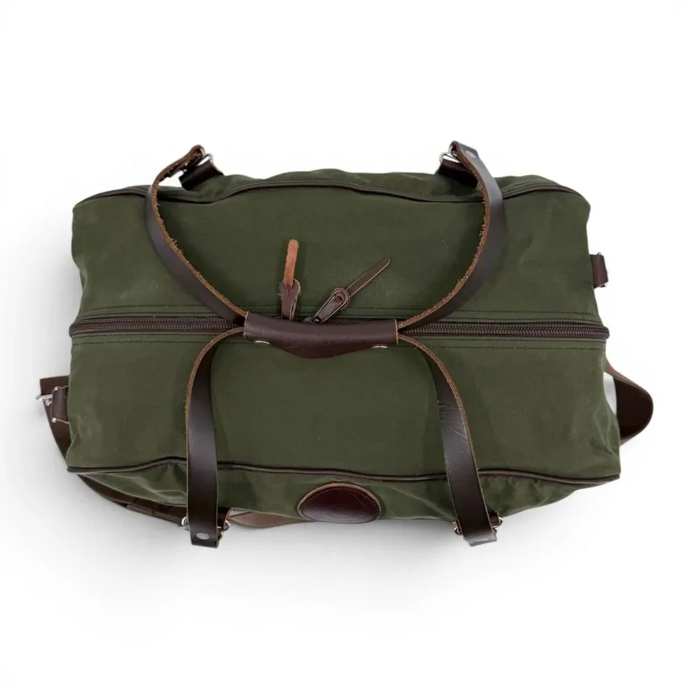 Duluth Pack Canvas Leather Weekender Duffel Bag Olive Drab 33L